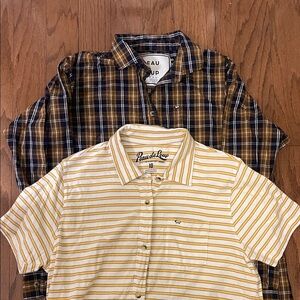 2 Peau de Loup Size 10 Button Up Shirts
